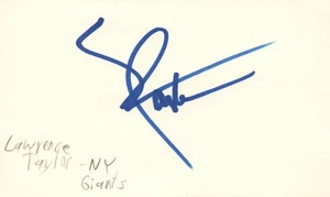 Lawrence Taylor NY Giants NFL Football HOF Autographed Signed Index Card JSA COA - Picture 1 of 2