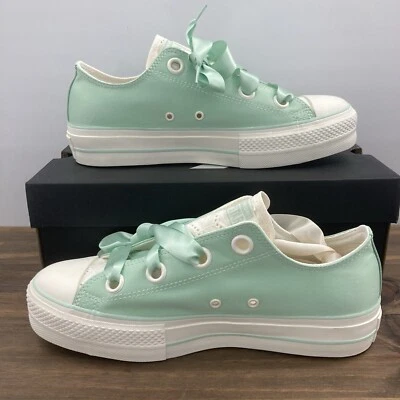 Converse Shoes Women Sz 10 Aloe Chuck Taylor All Star Lift Platform Matte Satin - Image 1 of 4