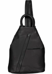 Zaino in pelle ESTELLE donna zaino da città borsa nero 25x30x11 cm - Foto 1 di 7
