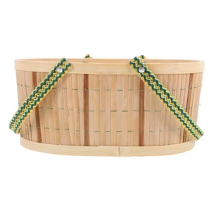 Handgefertigter Bambuskorb mit Griff, Weidenkorb mit Griff, Eierkorb, - Bild 1 von 17