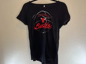 NBA Chicago Bulls T-Shirt Women’s XL Short Sleeve Black (Meas in Desc) - Picture 1 of 9