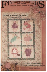 1991 Finders Keepers Pattern No. 222 Six Patch Angel Sampler sewing pattern - Picture 1 of 3