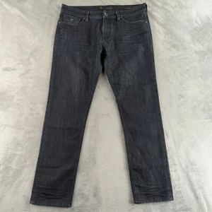 GUESS Jeans Mens 36x32* Blue Dark Wash Slim Mid Rise Modern Casual Minimalist - Picture 1 of 14