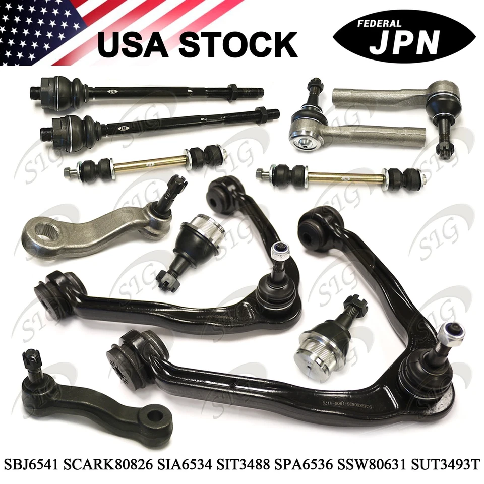 12PC Front Control Arm Tie Rod Suspension Kit for 2002 - 2006 Cadillac Escalade - Image 1 of 4