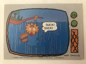 The Simpsons Topps 1990 Trading Card 16 Maggie Suck Suck - Picture 1 of 2