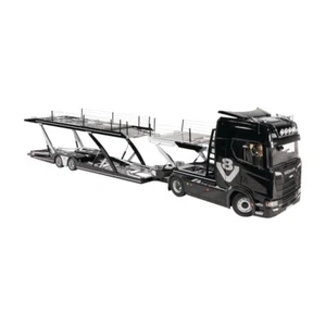 Transportador de coche Scania V8 730S 4x2 y LOHR 1:18 negro con logotipo V8 - diecast M... - Imagen 1 de 5