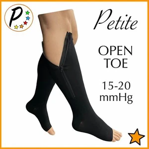 🟠 Presadee Petite Open Toe 15-20 mmHg Moderate Zipper Compression Leg Socks - Picture 1 of 11