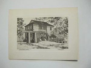 2 GRABADOS ORIGINALES: C WINSTON HABERER SPRING MILL STATE PARK MITCHELL, INDIANA - Imagen 1 de 3