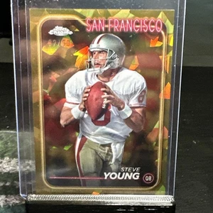 2024 Topps Chrome Sapphire Edition Steve Young rifrattore oro #/50 - Foto 1 di 2