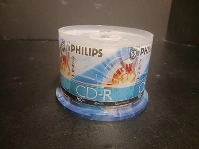 NEW Philips CD-R 50 Pack 700 MB 80 Min 52x Factory Sealed Blank Discs - Image 1 of 4