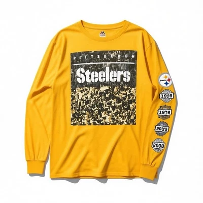Vintage Pittsburgh Steelers Football T-shirt Mens Long Sleeve Shirt Size Large - Image 1 of 4