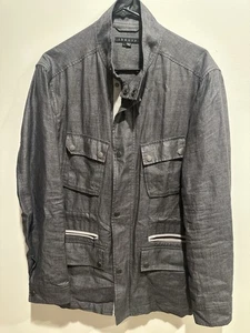 Theory Herren Feldjacke grau Reißverschluss Utility Reise Mantel leicht Vintage Y2K - Bild 1 von 8