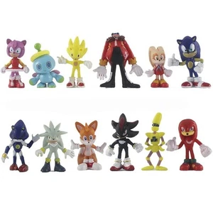 12PCS For Sonic the Hedgehog model Action Figures playset Kid Gifts Decor 5-6cm - Picture 1 of 6