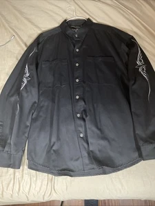 Camisa Harley Davidson Para Hombres XXL Negra Abotonada Águila Manga Larga Legendaria - Imagen 1 de 8