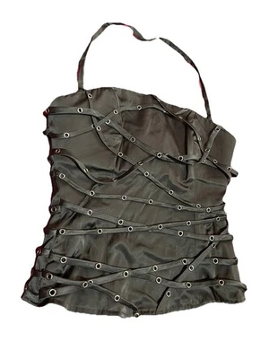 Винтажный Y2K Goth Grunge Bebe Бюстье без Бретелек Корсет Трубка Верх Недостаточный Запас - Изображение 1 из 4