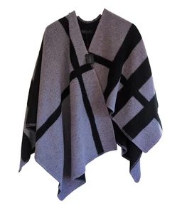 Burberry Prorsum Mega Check Cape Flieder Wolle Kaschmir Neu mit Etikett - Bild 1 von 6