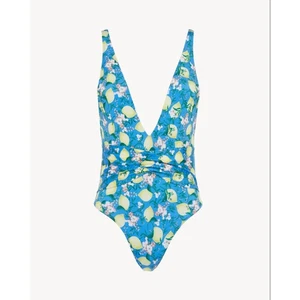 $475 Costume da bagno La Perla pezzo unico Amalfi Twist costume da bagno blu giallo nuovo US M - Foto 1 di 8