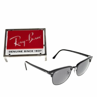 OCCHIALI DA SOLE RAY-BAN CLUBMASTER GRIGIO SU NERO / GRIGIO SCURO RB3016 1367B1 55mm - Immagine 1 di 4