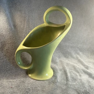 Vtg Lime Green San Carlos Pottery California #218 MCM ART DECO Vase CENTERPIECE  - Picture 1 of 4