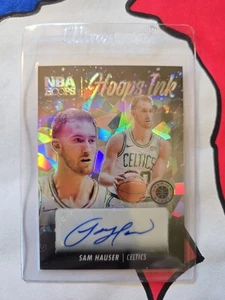 Sam Hauser- Cracked Ice Autograph- 2023-24 Panini Hoops Premium Stock- Celtics - Picture 1 of 2