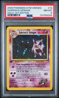 2000 POKEMON GYM HEROES HOLO-1ST ED #14 SABRINA'S GENGAR PSA 8 - Image 1 of 2
