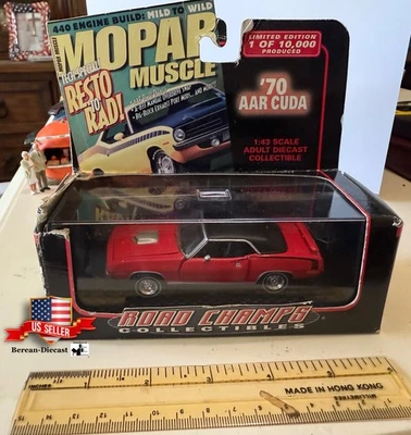 Nuevo de Lote Antiguo 1/43 Road Champs Mopar Muscle Series-'70 Plymouth AAR Cuda Nuevo en Caja C10.0 Como Nuevo Foto 1 de 4