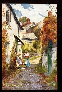 c1908 Tuck Künstler signiert Bridgeman Frauen plaudern North Hill Clovelly UK Postkarte - Bild 1 von 2