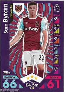 2016 / 2017 EPL Match Attax Base Card (348) Sam BYRAM West Ham United - Picture 1 of 1