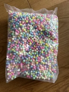 BULK 6mm ROUND BALL ACRYLIC SPACER BEADS JEWELERY BRACELETS CRAFT APPROX 4900 - Picture 1 of 2