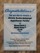 2023 Bowman Chrome Michael Harris II Rookie Superfractor Auto 1/1