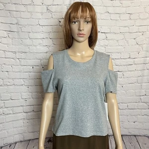 NWT New $69 DKNY Jeans Cutout Grey Top Size XL - Picture 1 of 11