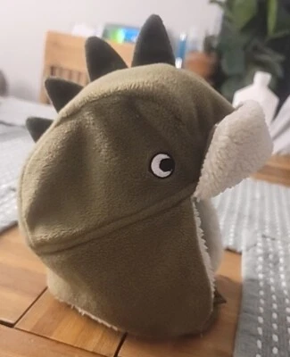 Antiguo Sombrero Trampero Dinosaurio Verde Forrado Sherpa Invierno Niño Azul Marino Talla Mediana  Foto 1 de 4