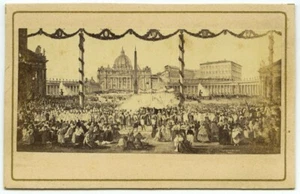 CDV 1865-70. Vincenzo Giovannini. La Place Saint-Pierre (1865). Vatican. - Picture 1 of 1