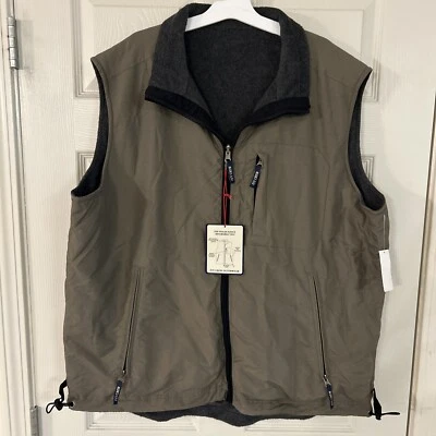 Chaleco reversible Ivy Crew tostado y gris talla XL para hombre Foto 1 de 4