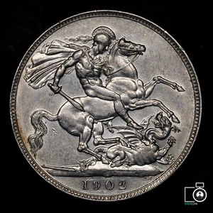 Great Britain, 1 Crown 1902, Edward VII, Silver crown coin - Picture 1 of 2