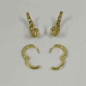 pandora 14k gold sparkling hoop earrings set - Picture 1 of 4