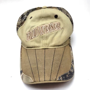 Budweiser Beer Hat Cap Beige Mesh Back Strapback B3111D - Picture 1 of 7