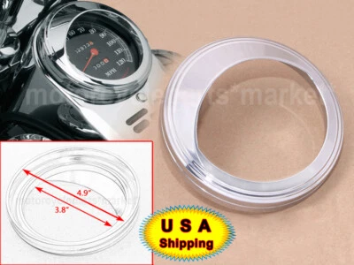 Visera velocímetro cromada de 5" para Harley Fatboy Heritage Softail Road King FLST Foto 1 de 4