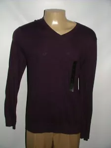 NEW WT BANANA REPUBLIC V-NECK SWEATER SIZE L COTOTN VISCOSE NYLON PLUM #190 - Picture 1 of 6