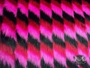Faux Fur Long Pile Zig Zag Fabric / 58" Wide / Sold By The Yard - Picture 1 of 14