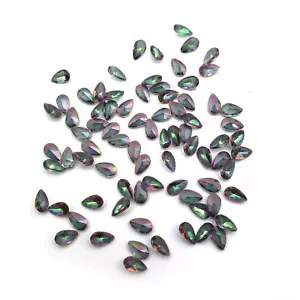 Mystic Quartz Pear Cut Loose lab created Gemstone Lot 200 Pcs 3*5 mm 35 Ct - Picture 1 of 4
