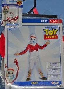 Disney Toy Story 4 FORKY Costume-child 4-6-Jumpsuit-Mask-Forky Figurine-NEW LOT  - Picture 1 of 6