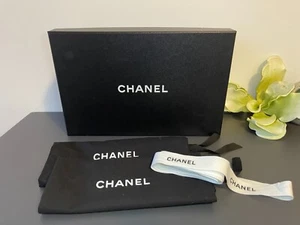 Authentic Chanel Empty Box 13" X 8.5" X 5" /Box & 2 Dust Bags & Ribbon Set - Picture 1 of 13