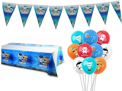 OCTONAUTS BALLOONS Flag Banner Table Cloth Octonauts Birthday Party Decorations