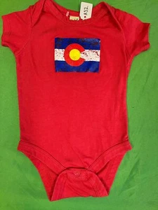 Colorado Staatsflagge rot 100 % Baumwolle Body/Weste Säugling Baby 12 Monate - Bild 1 von 2