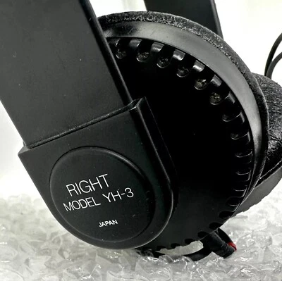 YAMAHA YH-3 ORTHODYNAMIC HEADPHONES Made in Japan (Black) TESTED & WORK GREAT - Image 1 of 4