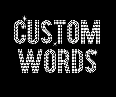 Fonte de bloco - Nome ou palavras personalizadas - Ferro de strass na transferência Bling Hot Fix - Imagem 1 de 3