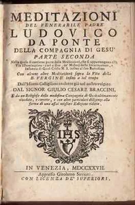 Ludovico Da Ponte Meditations Jesuits Latin Antique Book 1727 - Picture 1 of 7