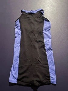 Bloch Girls Periwinkle Black Dance Gymnastics Biketard 12-14 - Picture 1 of 2