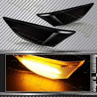 Luces marcadoras laterales de señal LED ámbar con lente de humo para Porsche 911 Carrera 2012-2016 Foto 1 de 4